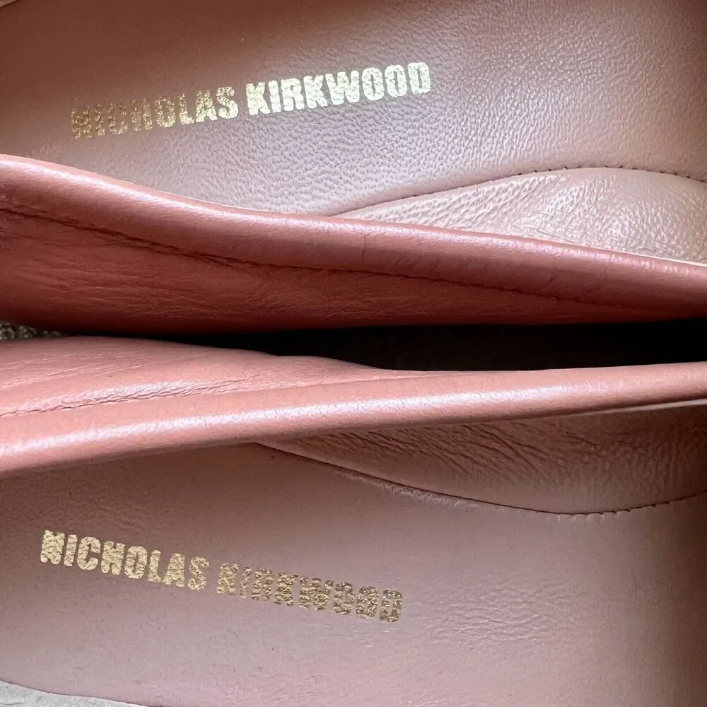Nicholas Kirkwood Delfi Clay Leather‎ Square Toe Loafer Pearl EU 35.5 US 5.5